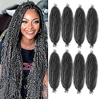 Vista 12 de Marley Twist - Cabello trenzado afro elástico para trenzar previamente separado, extensiones de cabello sintético rizado rizado