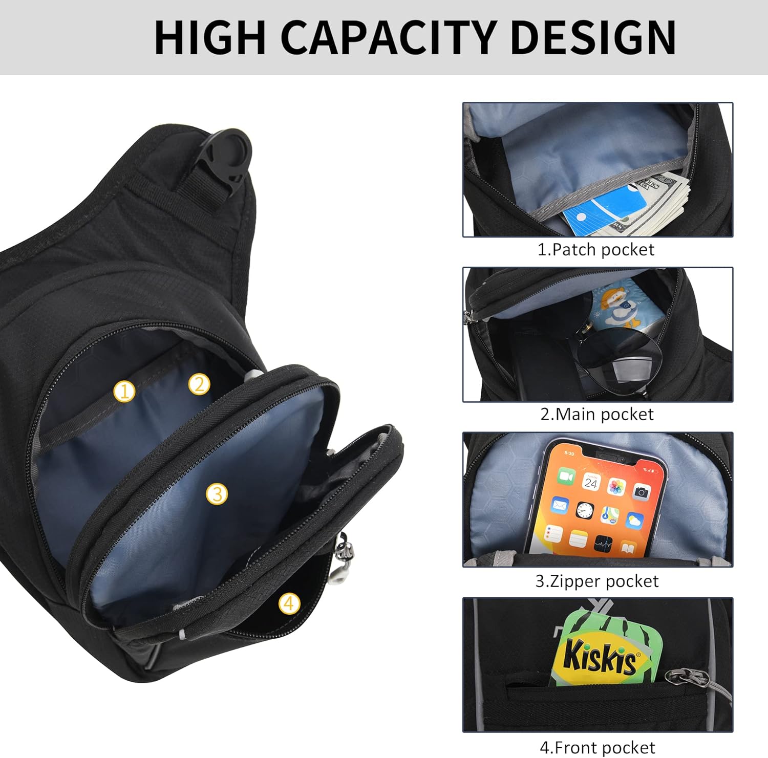 Peicees Drop Leg Bag For Men Thigh Bag With Leg Strap Motorcycle Riding Backpack Women Fanny Pack Hip Pouch For Hiking Cycling Fishing