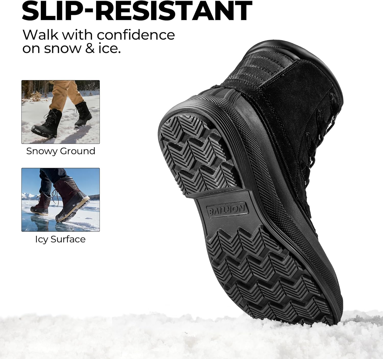 NORTIV 8 Men's Insulated Waterproof Work Winter Snow Boots