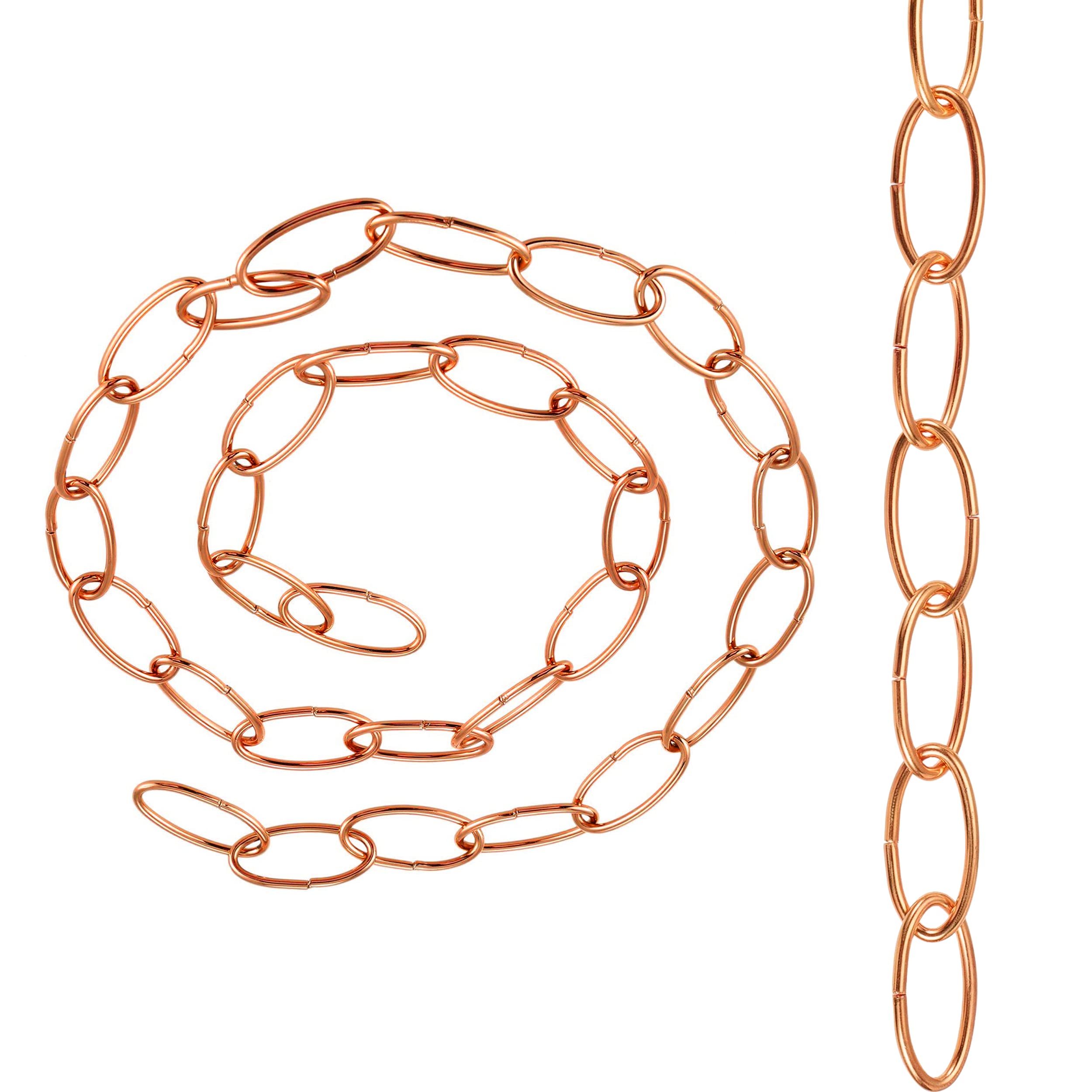 DC VOLTAGE Light Chain Pendant Light Fixture Chain, Vintage Lighting Hanging Chain for Lighting Ceiling Lights, Pendant Lights, Lamp fixtures, Chandeliers, for Light Weight. (Rose Gold, Style1 (1M))