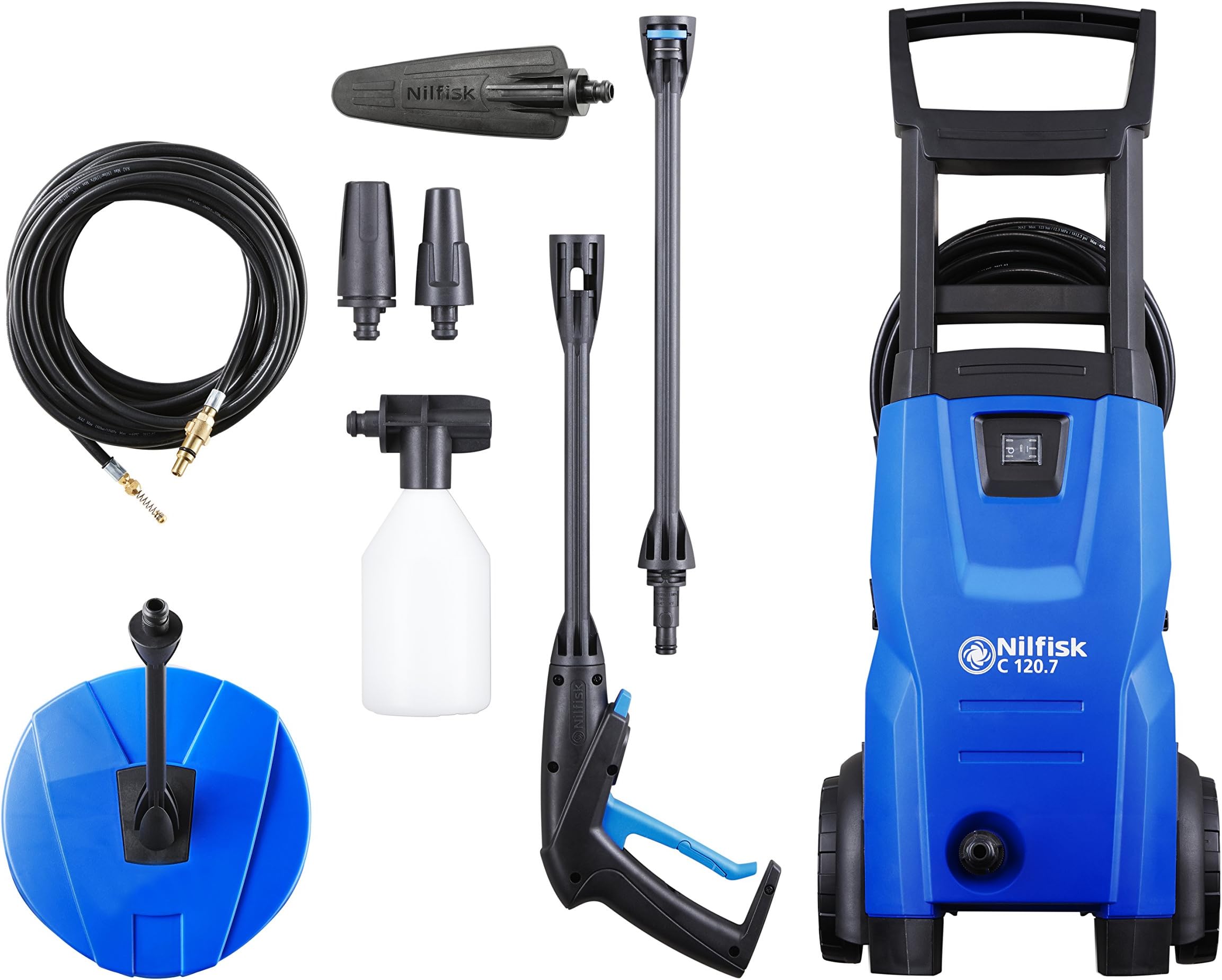 Nilfisk C 120 bar 120.7-6 PCAD Compact Pressure Washer with Accessories Kit