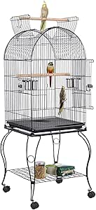 Yaheetech Cage Oiseaux sur Roulettes Volière - 46 x 35,5 x 158,5 cm
