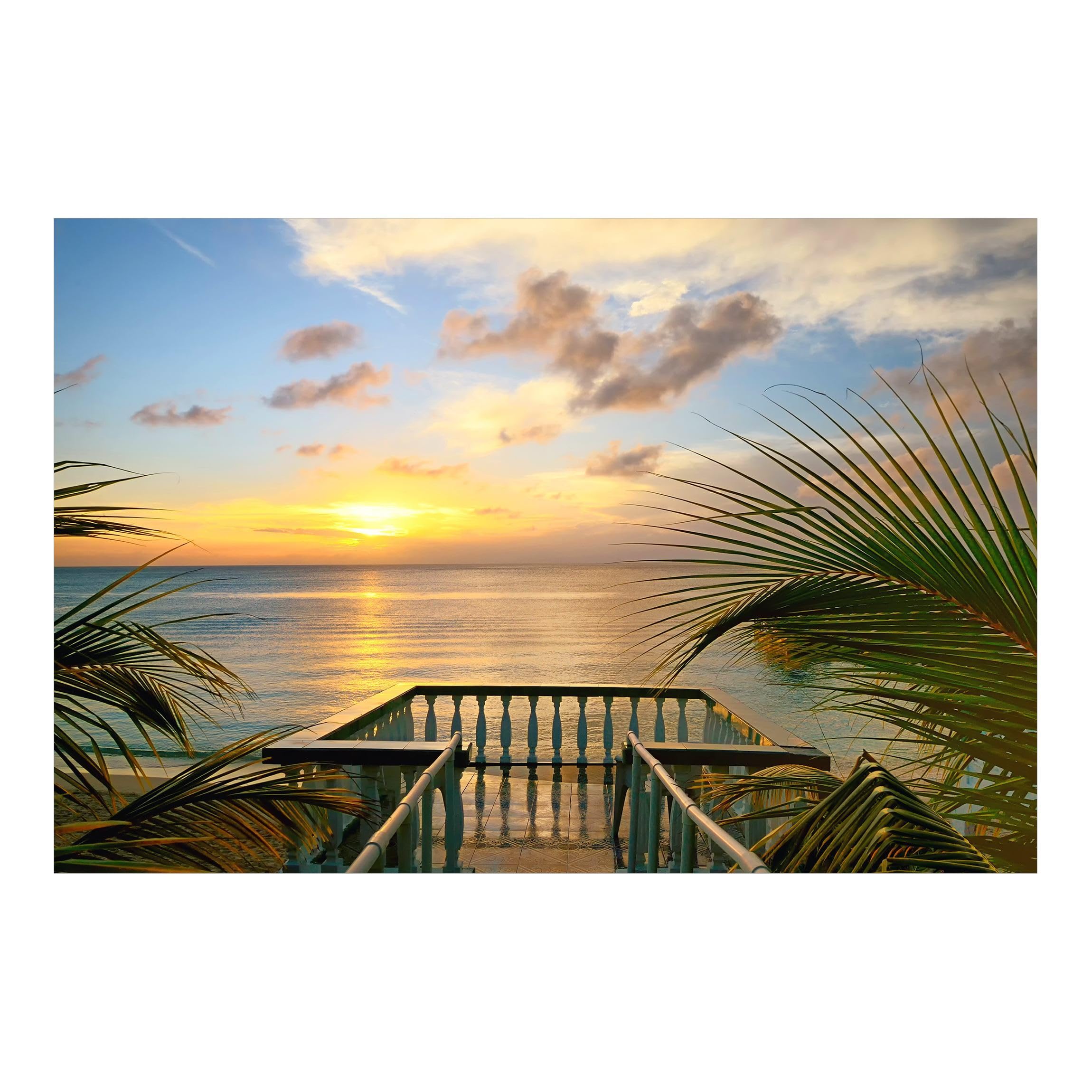 Tapisserie murale style tropical bleu papier peint panoramique 5172
