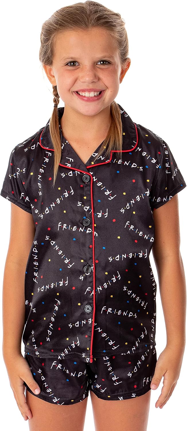 Seven Times Six Friends TV Show Girls' TV Series Logo 3 Piece Pajama Shortie Lounge Set image 5