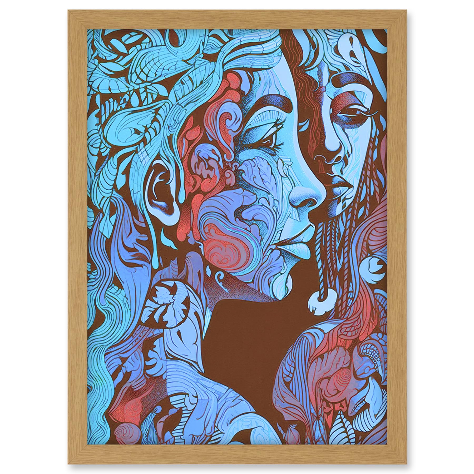Artery8 I am My Mother Modern Folk Art Illustration Artwork Framed A3 Wall Art Print