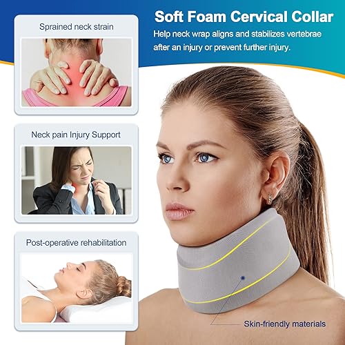 Miniatura 6 de Soporte de cuello para dolor de cuello y apoyo, soporte suave para el cuello alivia el dolor y la presión en la columna vertebral para mujeres y