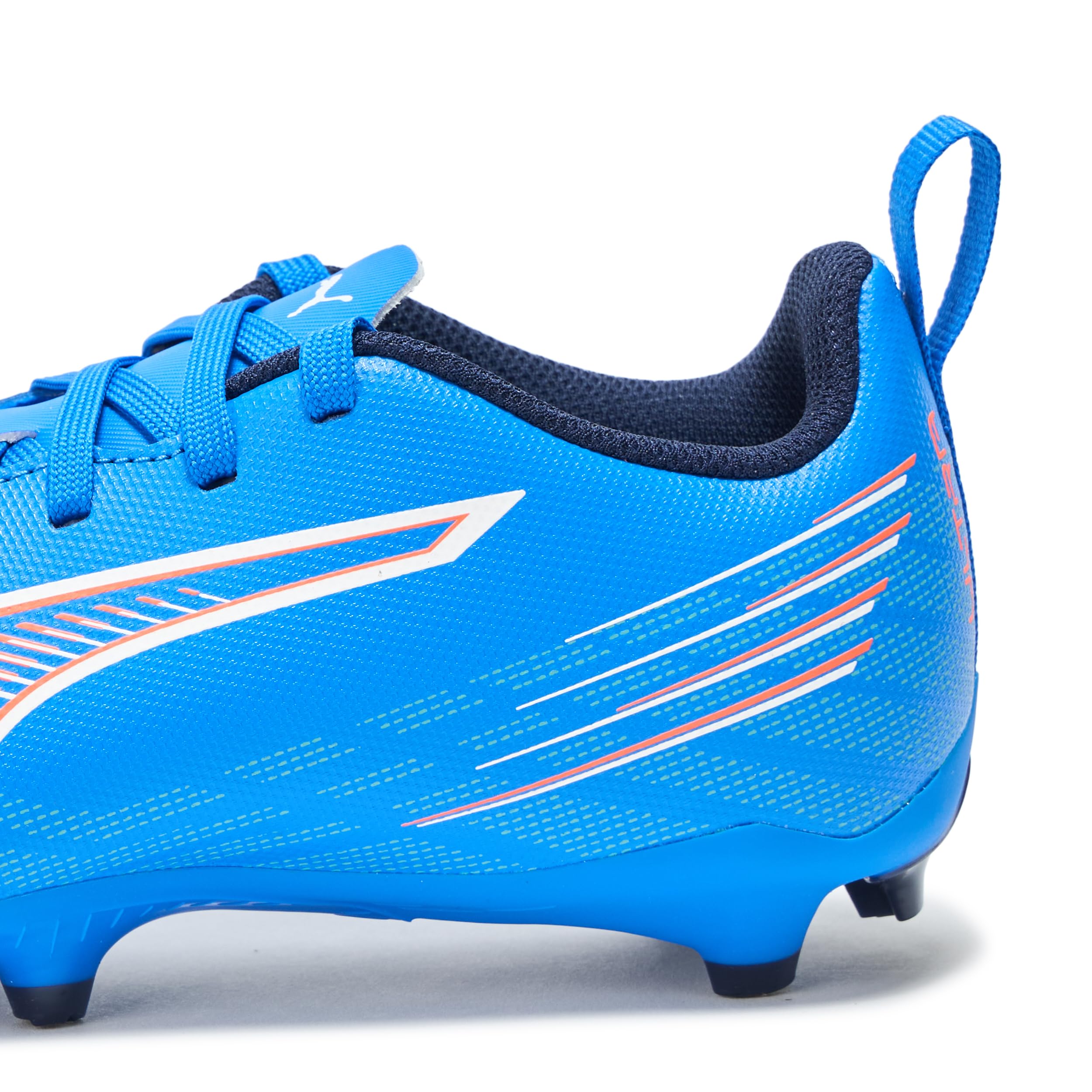 Puma Unisex dziecięce Play Firm, Artificial Ground Soccer Cleats Sneaker, Ultra Blue-White-Glowing Red Ah25