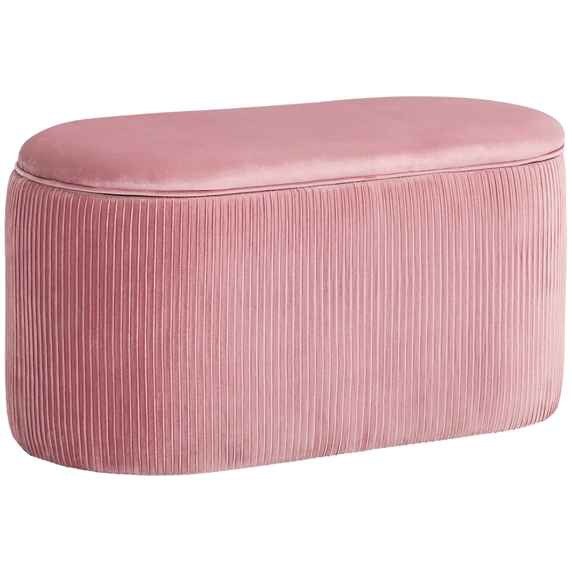 HOMCOM Banco con Espacio de Almacenamiento Otomana Taburete con Asiento Acolchado para Sala de Estar Dormitorio Pasillo Carga Máx. 120 kg 81x40x41 cm Rosa