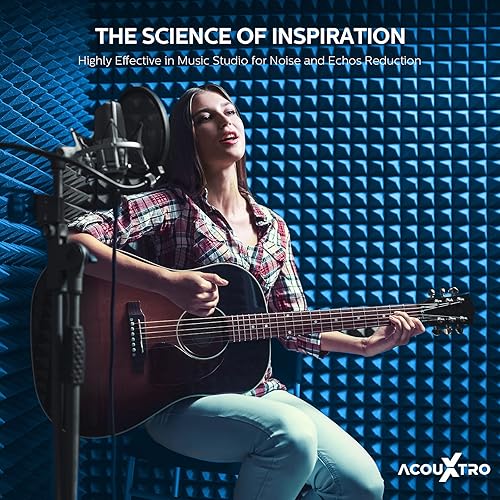 Miniatura 8 de Paneles de espuma acústica con autoadhesivo, 24 piezas, 12 x 12 x 2 pulgadas, paneles de espuma absorbentes de aislamiento acústico insonorizado,