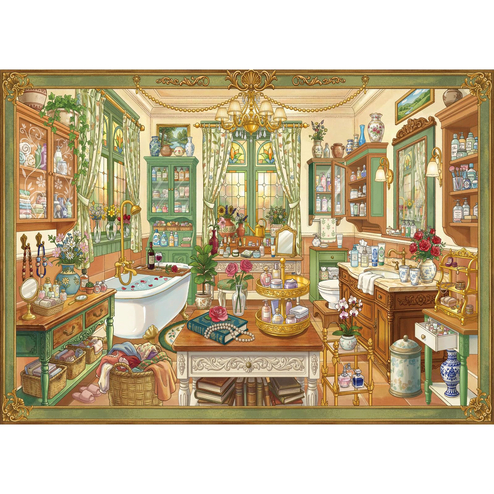HUADADA Jigsaw Puzzles for Adults 1000, Bathroom Jigsaw Puzzles, for Men and Women — image 1