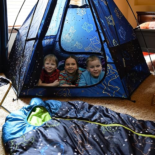 Miniatura 6 de AceCamp Saco de dormir para mamá que brilla en la oscuridad para niños y jóvenes, clasificación de temperatura de 30 F, -33.8F, resistente al agua