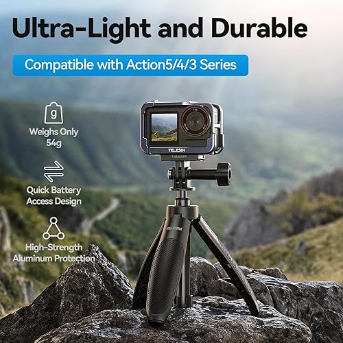 Miniatura 2 de TELESIN Funda de aluminio ultraligera para cámara DJI Action 5 Pro Action 4 Action 3, se adapta con filtro de lente ND CPL en, carcasa protectora