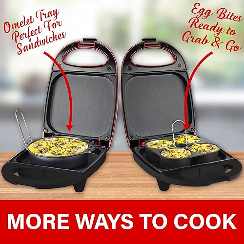 Miniatura 3 de Brentwood TS-256R Máquina eléctrica de huevos, estándar, rojo