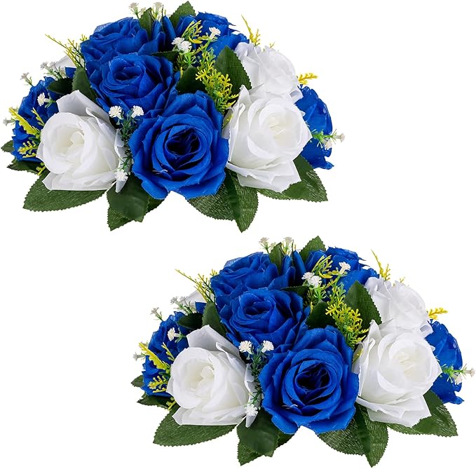 Sziqiqi Blue Artificial Flowers for Decoration Fake Kissing Flower Balls for Wedding