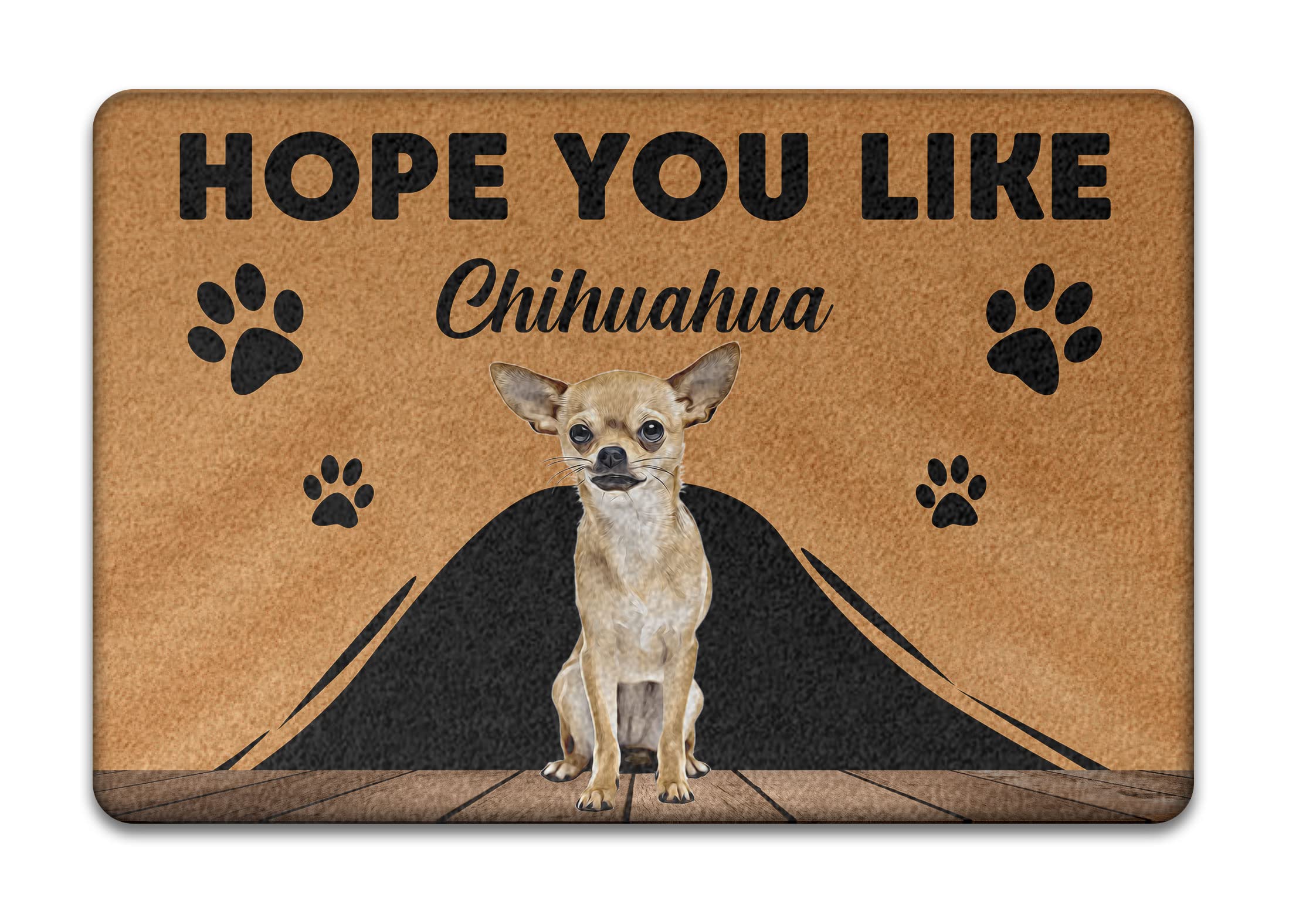 Felpudo Atrapar Suciedad Alfombra Puerta Suave Felpudo De Entrada para Pasillo Interior Cocina 40X60cm Chihuahua, para Amantes De Los Perros, Regalo para Dueños De Mascotas