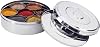 7116 Spice BoxMasala Dabba with 7 Comparments and 2 Stainless Steel Lid, 22 cm, Silver