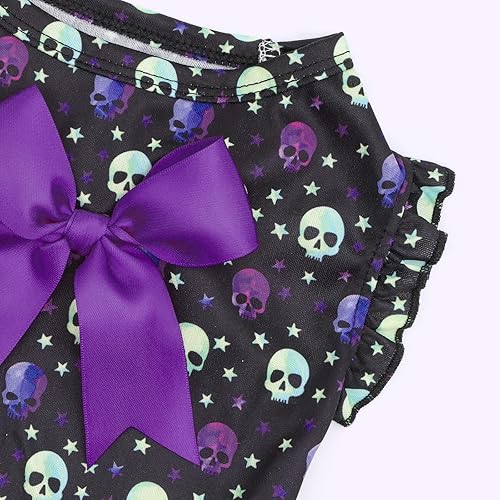 Miniatura 25 de CuteBone - Vestido de terciopelo para perro, falda de leopardo rosa, disfraz de mascota, ropa de gato con lazo, cuerda para el día de San Valentín