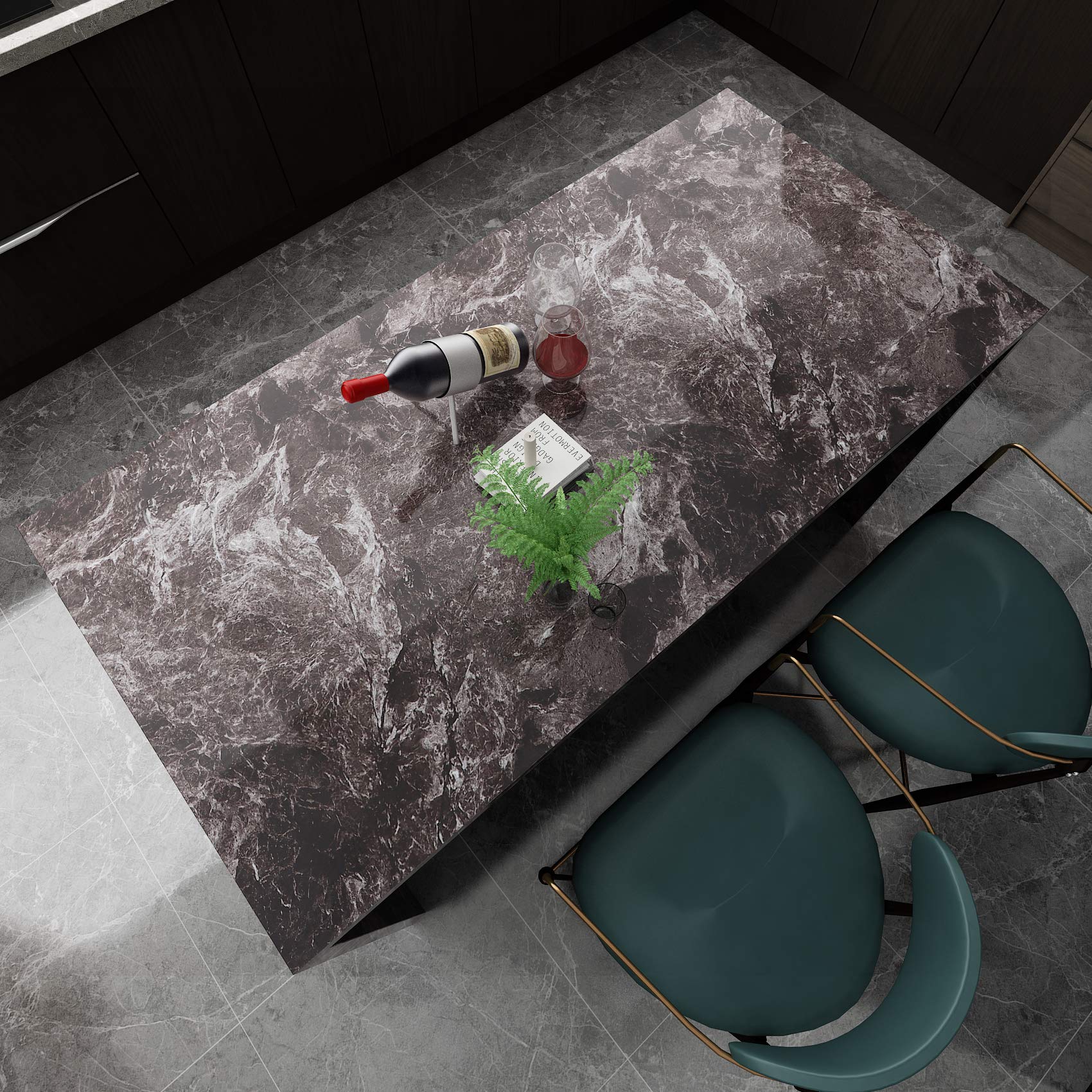 Livelynine Carta Adesiva 90 CM x 5M Grande Pellicola di Marmo per Scrivania Porta Tavolo Marmo Tavolino Top Cucina Piano Lavoro Laminato Adesivo Plastica Adesiva Decorativa Tavola Rivestimento Cucina