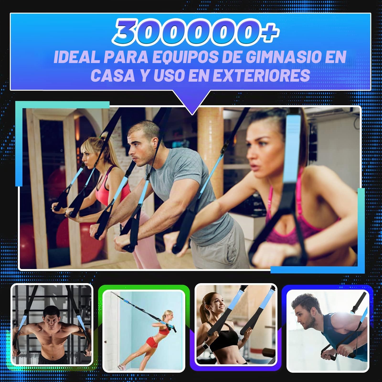 Entrenamiento en Suspensión Juego de Entrenador en Suspensión Correa Trainer de Fitness para el Entrenamiento en Interiores y Exteriores