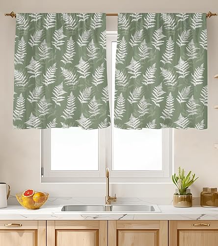 Miniatura 35 de Cortinas de Cocina (2 Piezas) Sobre el Fregadero para Ventana de Baño Café Sótano Cortinas para Cocina Granja Cortina Corta Mini Flor Abeja Verano