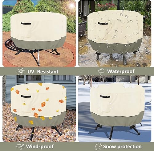 Miniatura 105 de Funda para mesa auxiliar para exteriores, impermeable, rectangular, para patio, pequeña, 36 x 24 x 16 pulgadas, fundas rectangulares impermeables