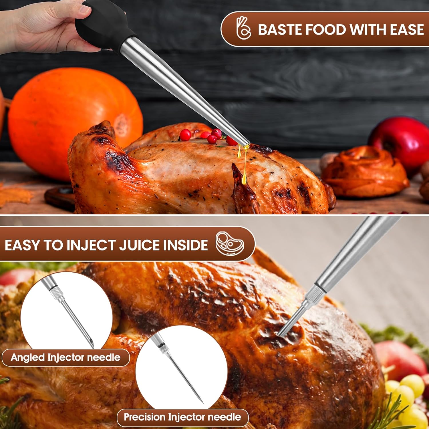 Turkey Injector Turkey Baster Set Of 4, Turkey Meat Injector And ...