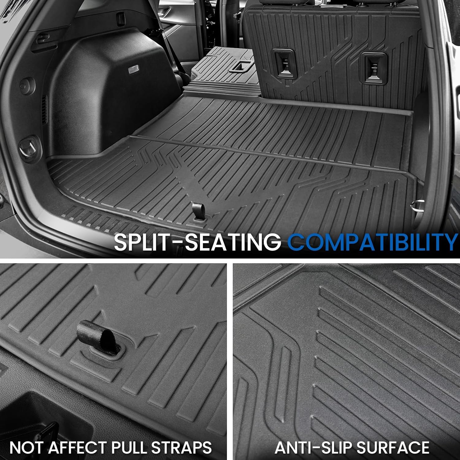 Floor Mats & Cargo Mat with Backrest Mat for 2025-2026 Chevy Equinox(Only Gas)/GMC Terrain, Door Sill Guards, All Weather TPE Car Floor Liners Trunk Mat Accessories for Chevrolet Equinox - Image 6