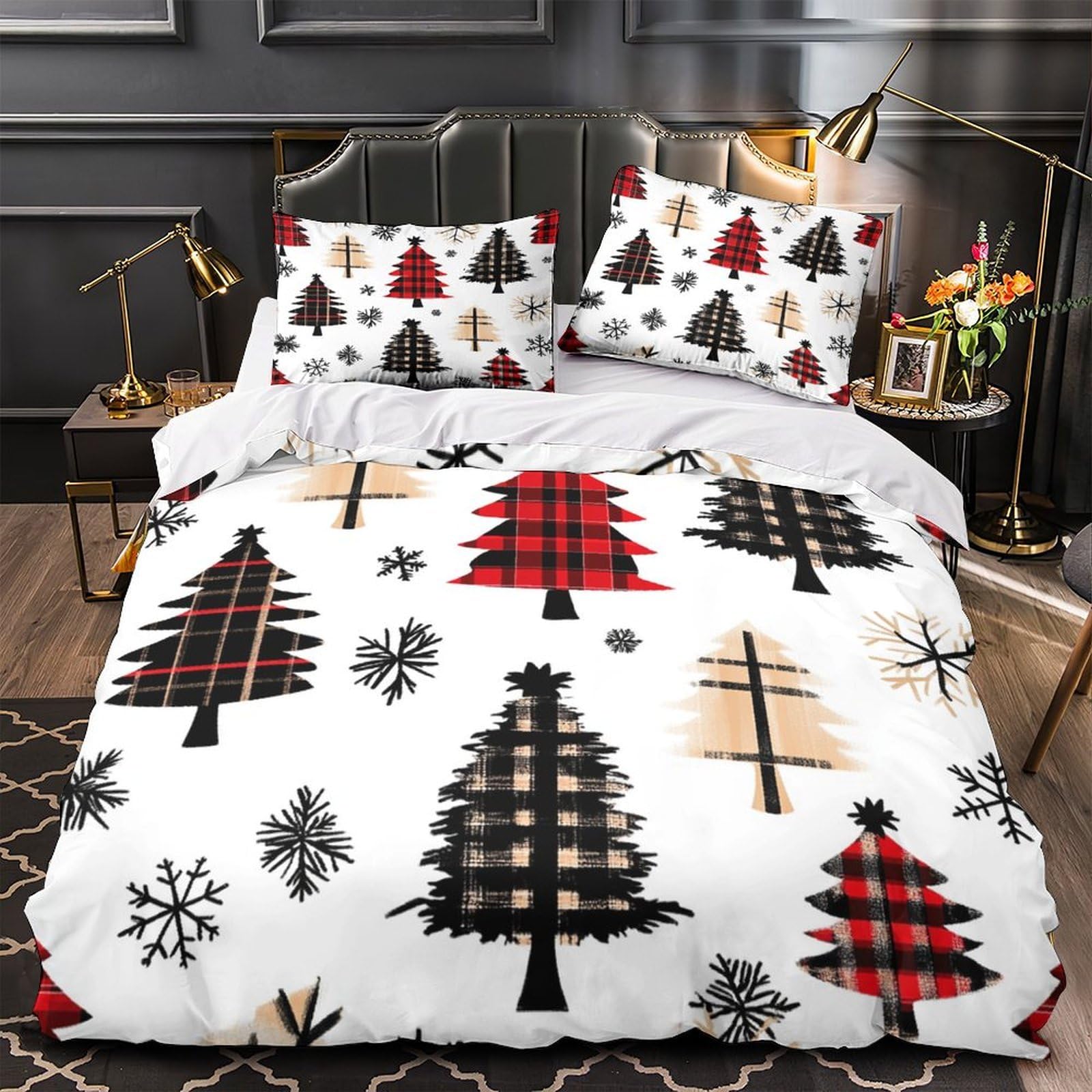 Sapins de Noël Housse de Couette Enfant Parure Douce Microfibre