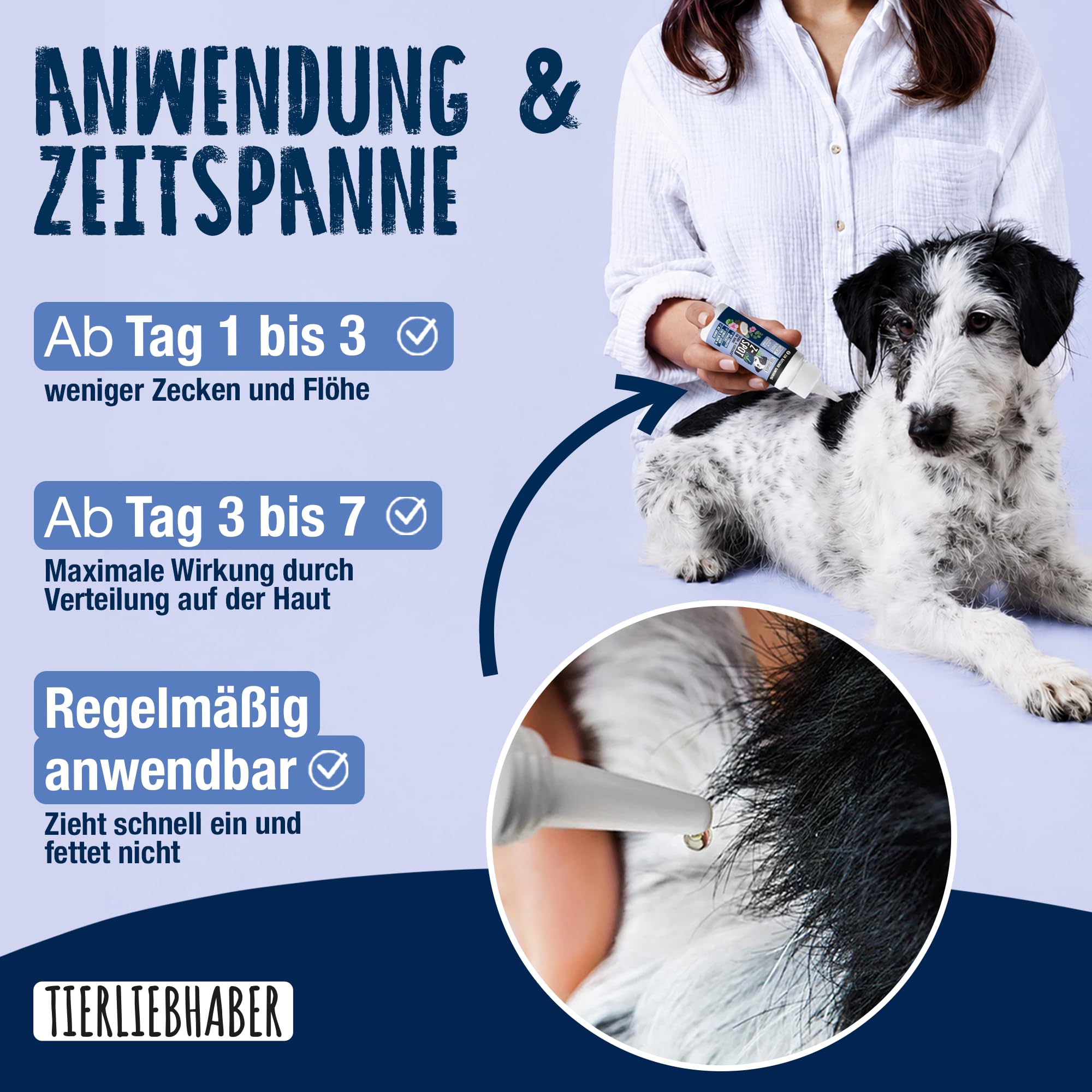 Zeckenschutz Hund Z-Spot mit Geraniol – Pflanzliches Zeckenmittel für Hunde tierärztlich entwickelt – Spot On Hund mit Schwarzkümmel- & Kokosöl – Floh und Zeckenschutz für Hunde 50ml von TIERLIEBHABER