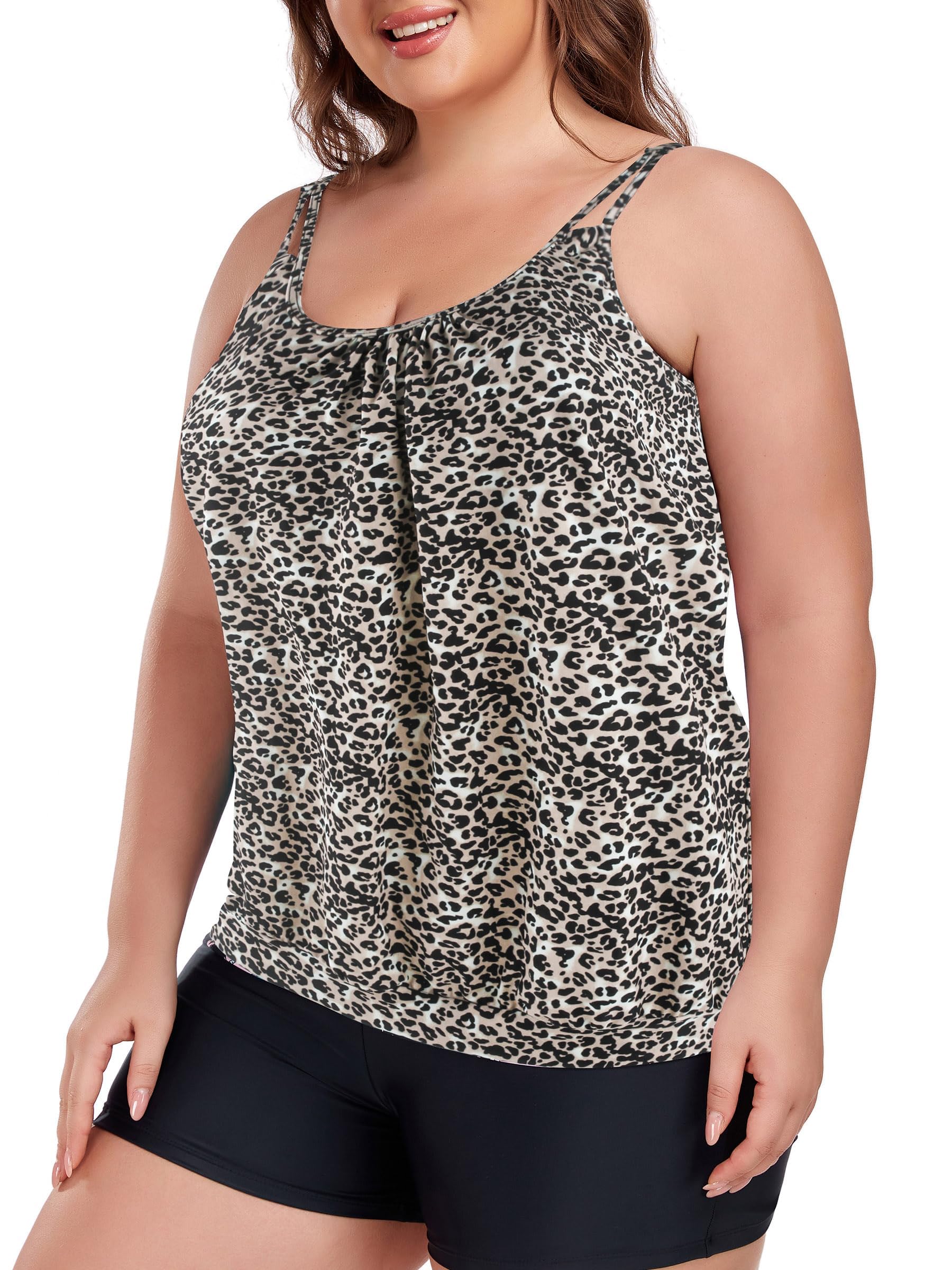 Ocean Blues Haut tankini grande taille pour femme - Coupe ample - Haut tankini