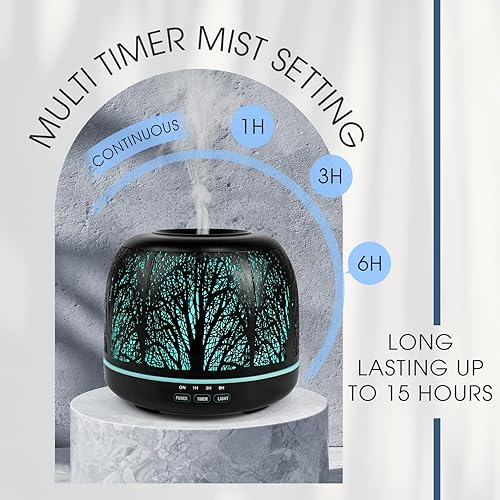Miniatura 5 de ARVIDSSON Difusor de aceite esencial de 16.9 fl oz, difusores de metal para aceites esenciales, difusor de aromaterapia para habitaciones grandes,