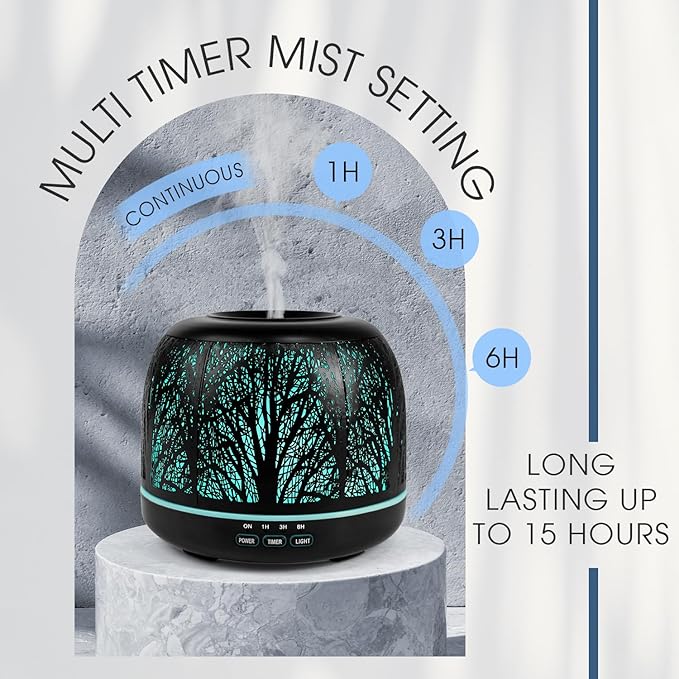 Difusor de Aromas Esenciales ARVIDSSON 500ml con Luz de Ambiente miniatura 5