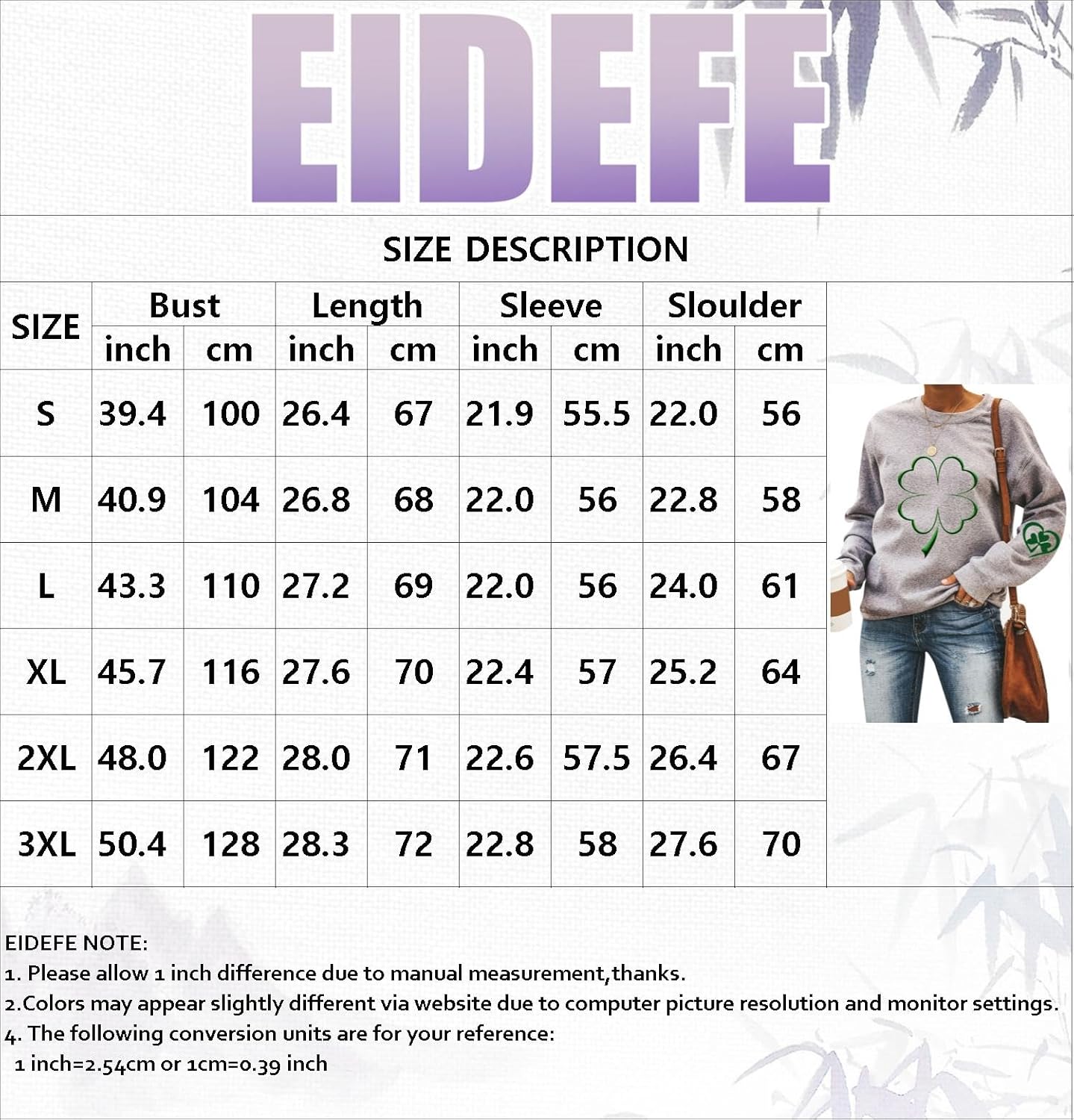 レディース ルーズフィット スタイリッシュ プルオーバー シャツ チュニック トップ シャムロック クルーネック 秋 スウェットシャ