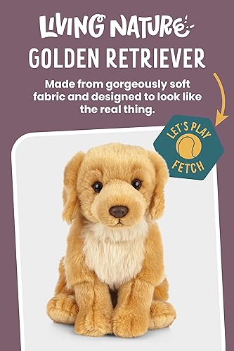 Miniatura 2 de Living Nature Golden Retriever - Animal de peluche  Animal de perro esponjoso  Regalo de juguete suave para niños  8 pulgadas