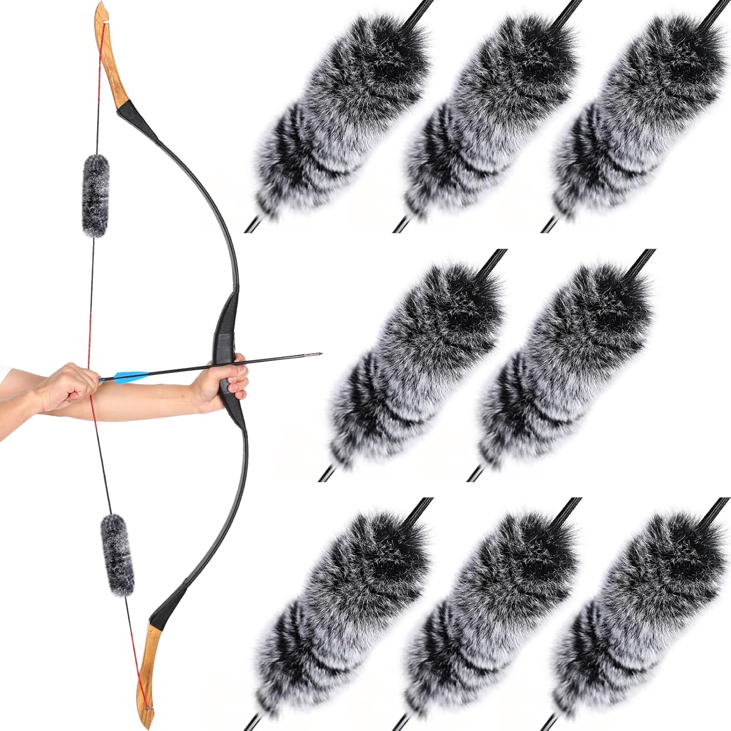 Wettarn 8 Pcs Otter Hide Bow String Silencer, Dampener Bow