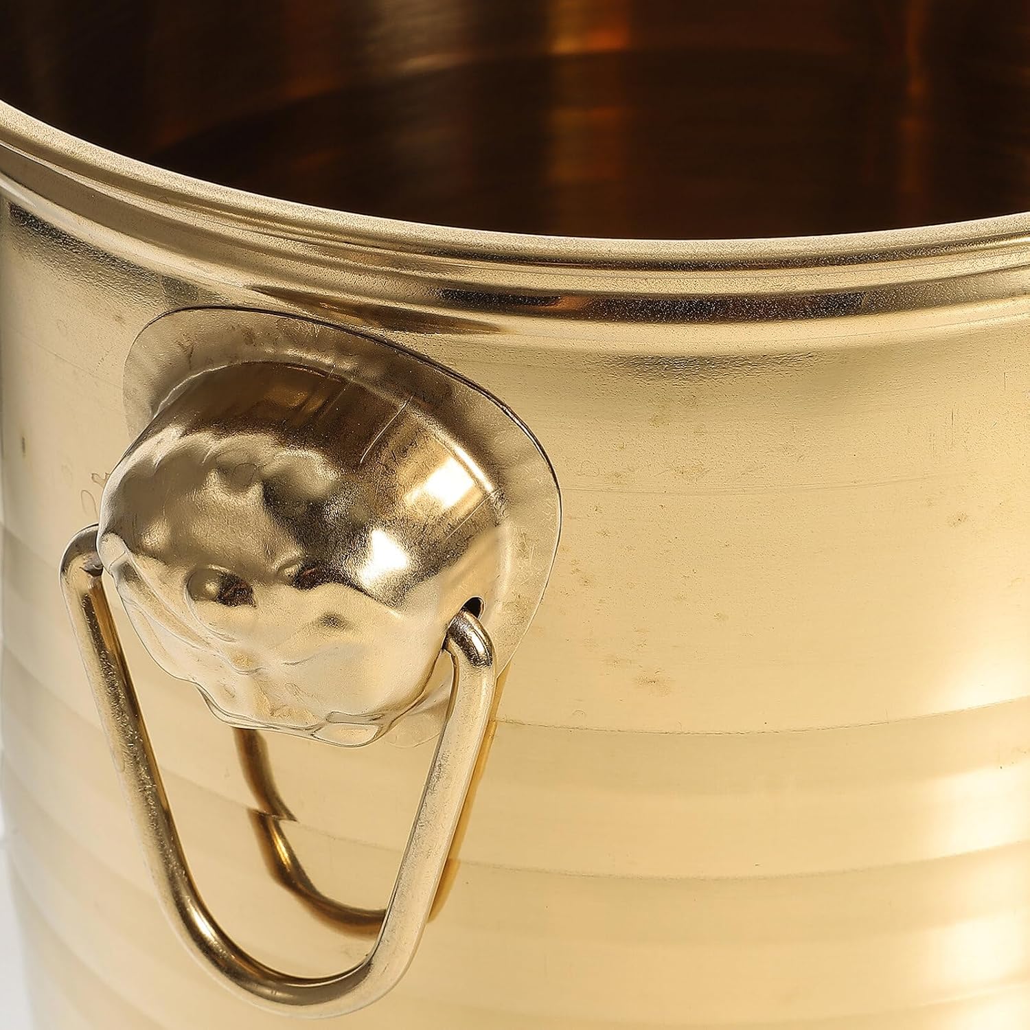 Stainless Steel Ice Bucket Beer Whisky Cooling Containers Tiger Head Ice Bucket Wine Bucket Bar Party Favor- 5L (Golden)