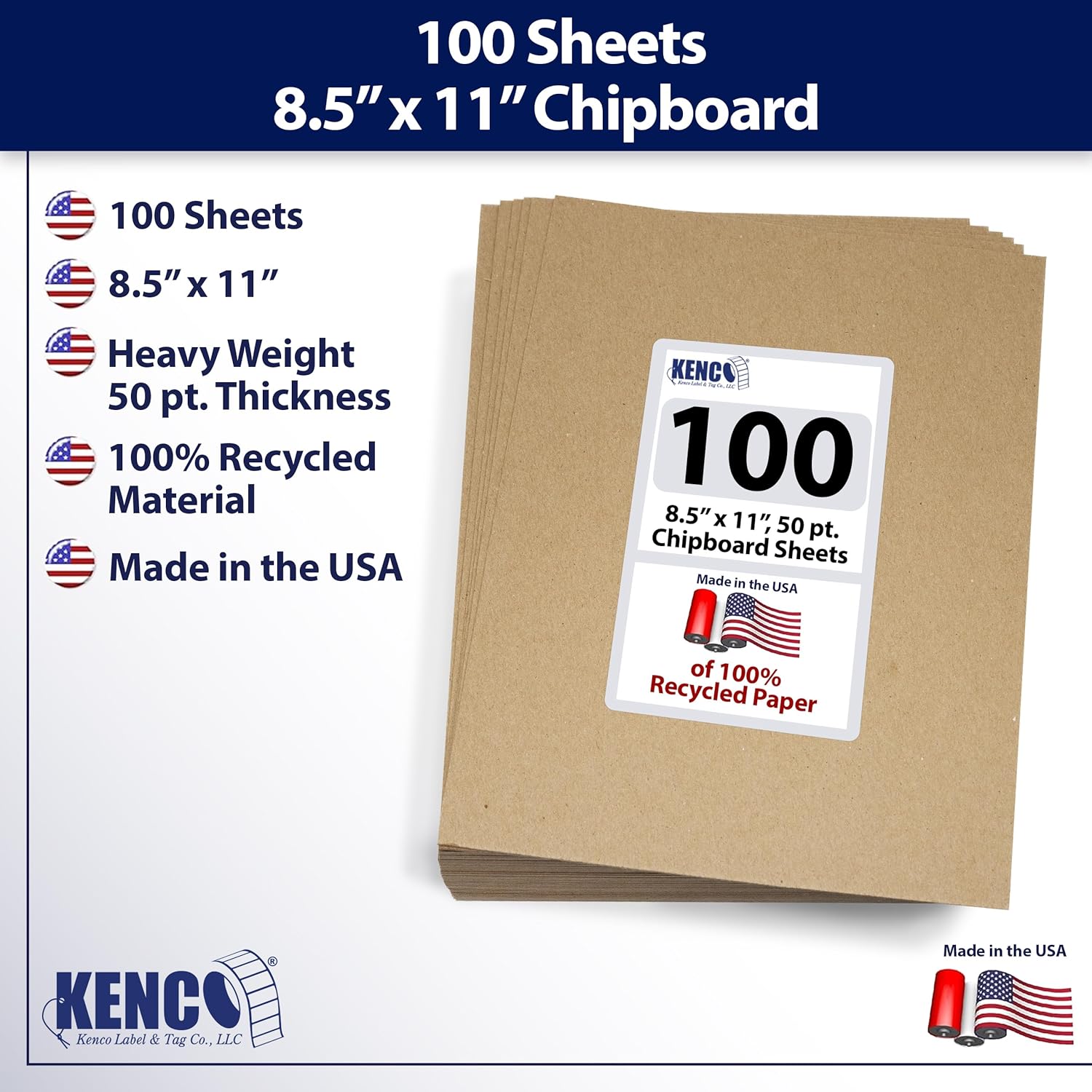 Chipboard Sheets 8.5" x 11" - 50 Sheets Per Pack Heavy Weight 50 Point Chip Board for Crafts and Backers -Great Alternative to MDF Board, Cardboard Sheets - Made in the USA (2)