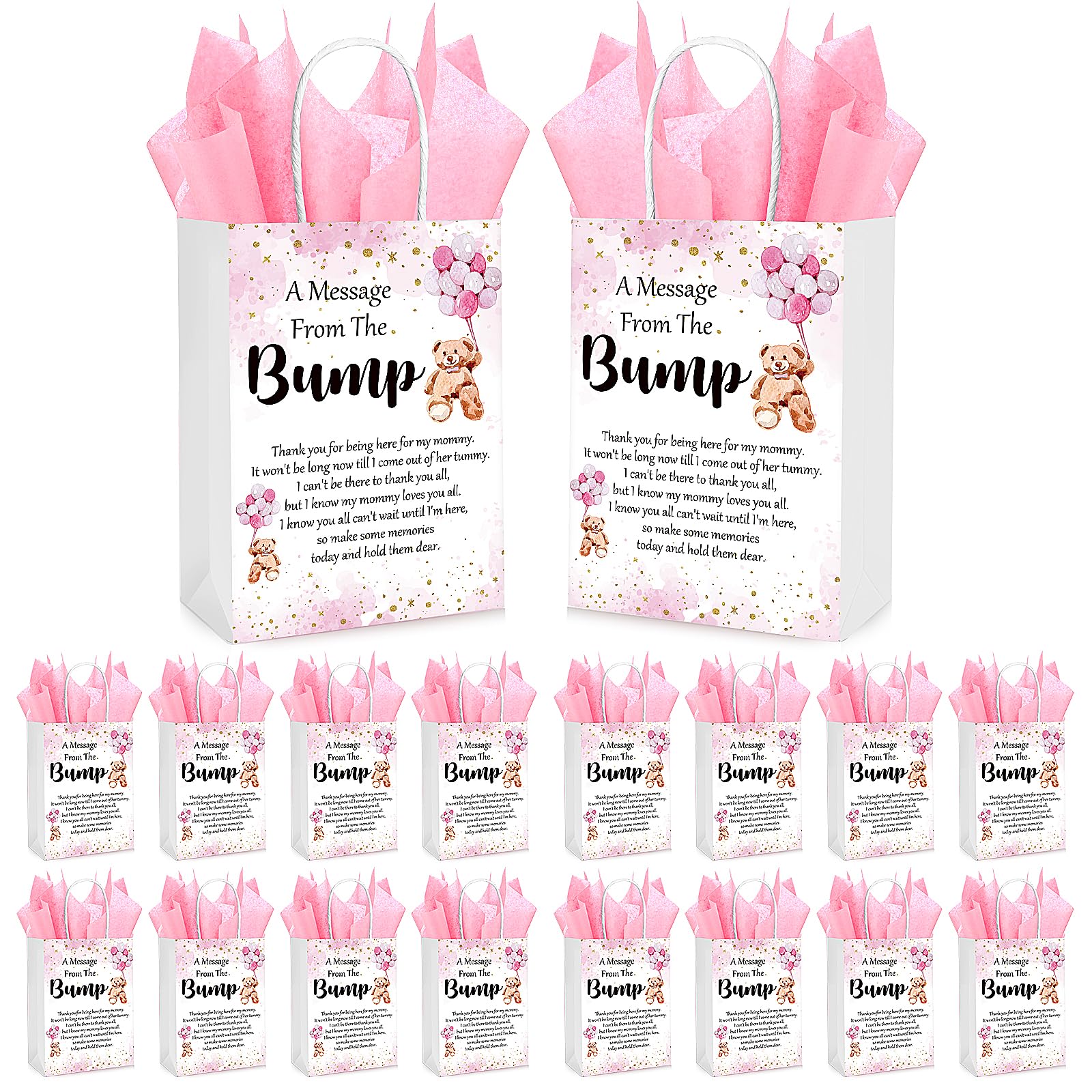 50 Stück Bären Leckerli-Beutel Mit Goldenen Drehbändern - Gelbe Partygeschenktüten Für Kinder