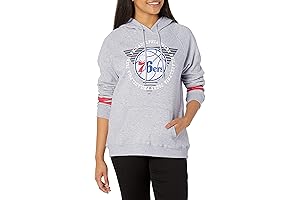 Sixers Shirt Women: Ultra Game Women's Soft Fleece Pullover Hoodie Sweatshirt with Varsity Stripe