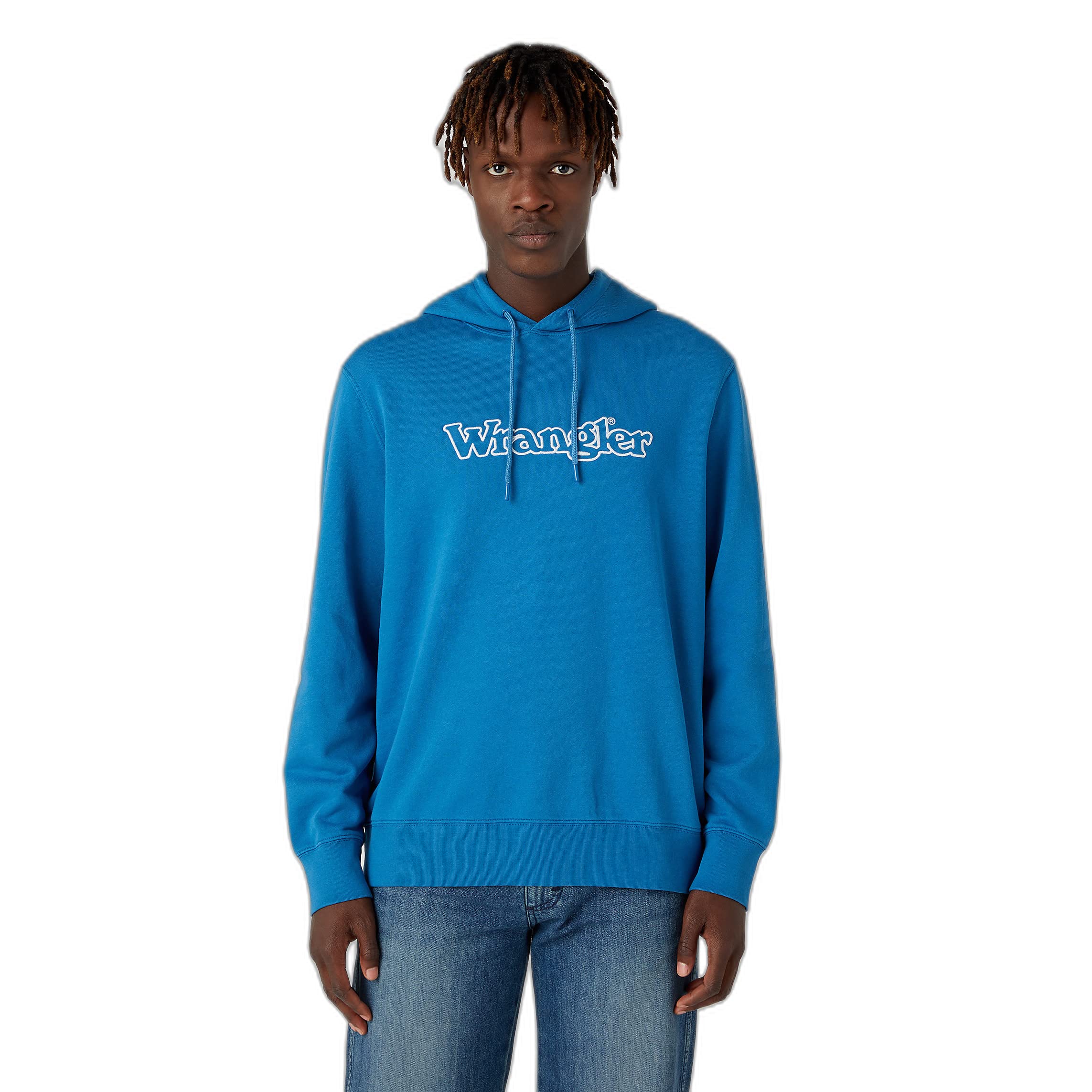 Wrangler Men's Graphic Hoodie Hooded Sweatshirt, blue, L