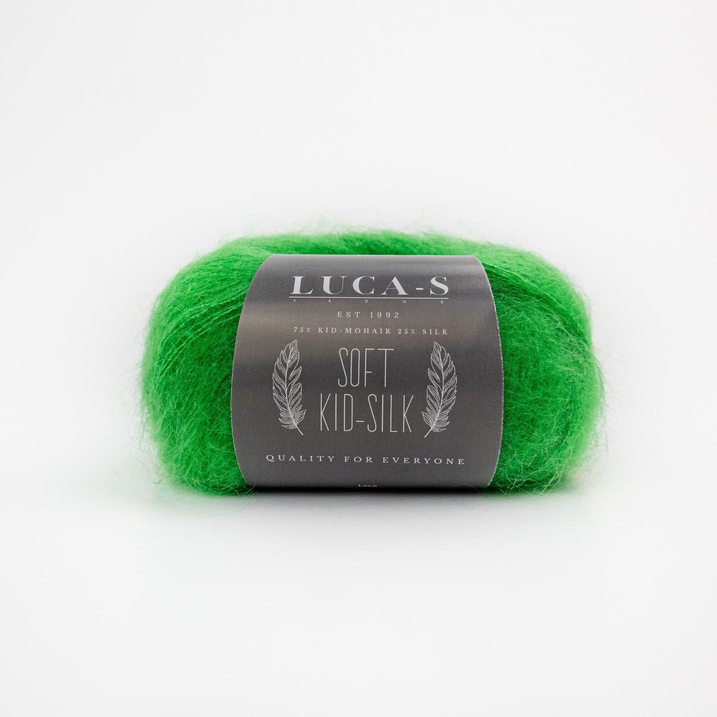 Set of 2 Soft Kid Mohair & Silk Yarn for Knitting & Crochet, 75% Mohair 25% Silk, 25g 210m