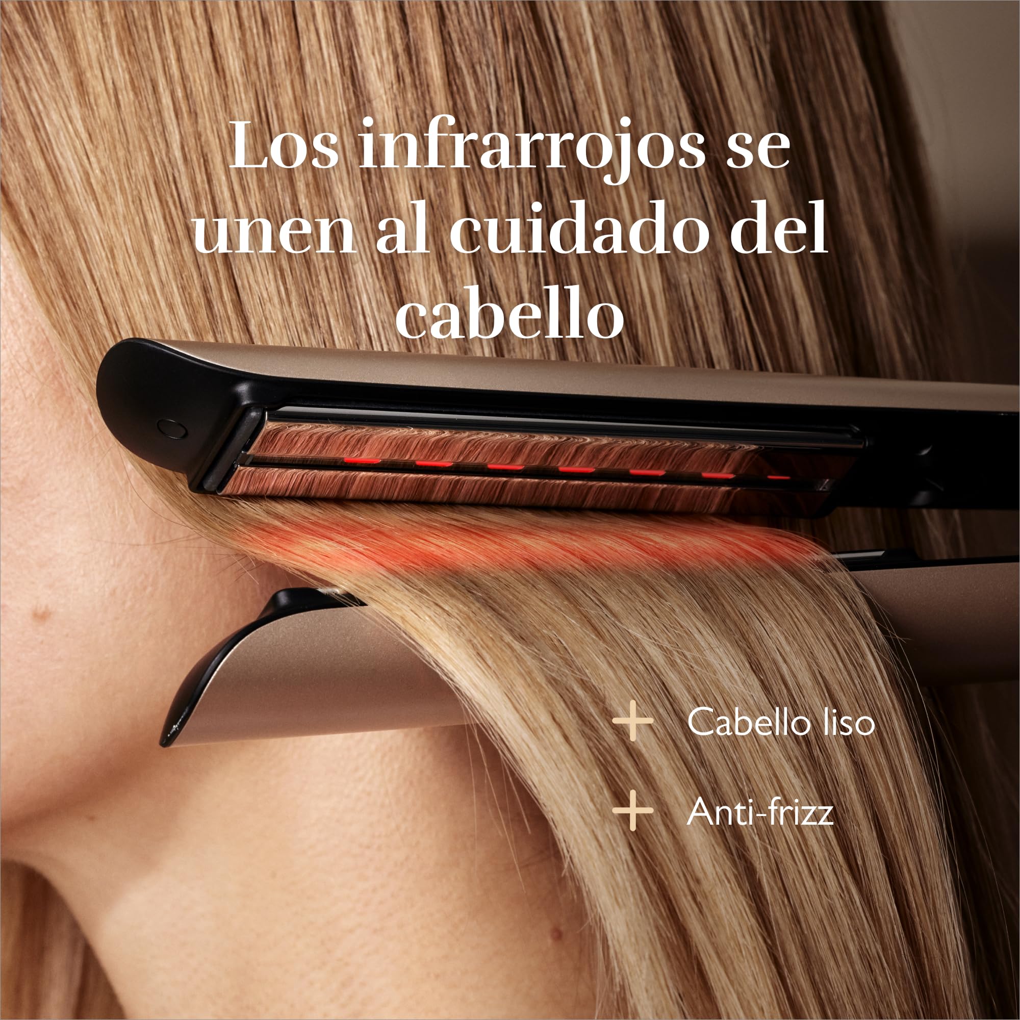 Silk'n Plancha de pelo - SilkyStraight - Plancha de pelo con tecnología infrarroja e iónica - Idea regalo - Beige