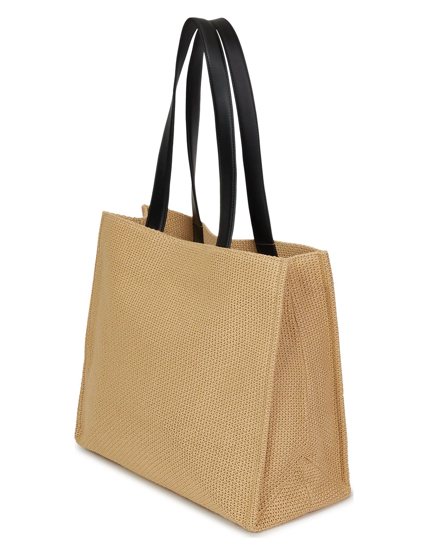 KARL LAGERFELD Bolsa de playa tejida cuadrada grande con logotipo