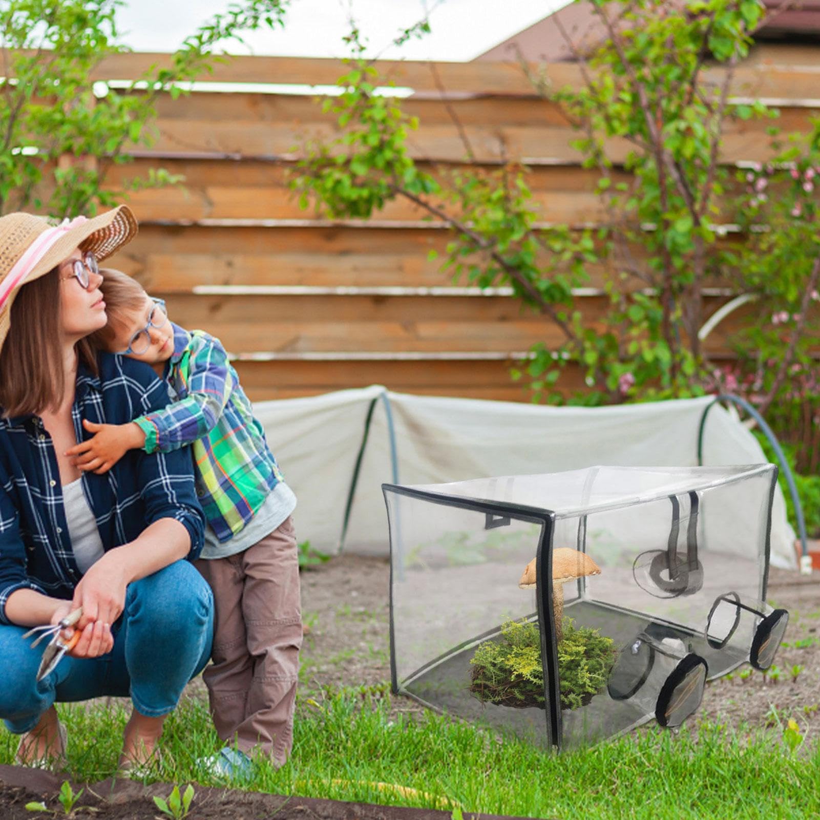 Mini-gewächshaus, Wasserdichtes UV-beständiges – Mini-gewächshaus, 31 | 5 x 19,69 x 19,69 Zoll Pilzzuchtschuppen Mit 3 Öffnungen Witwen Gartengeschenke Für Frauen Männer