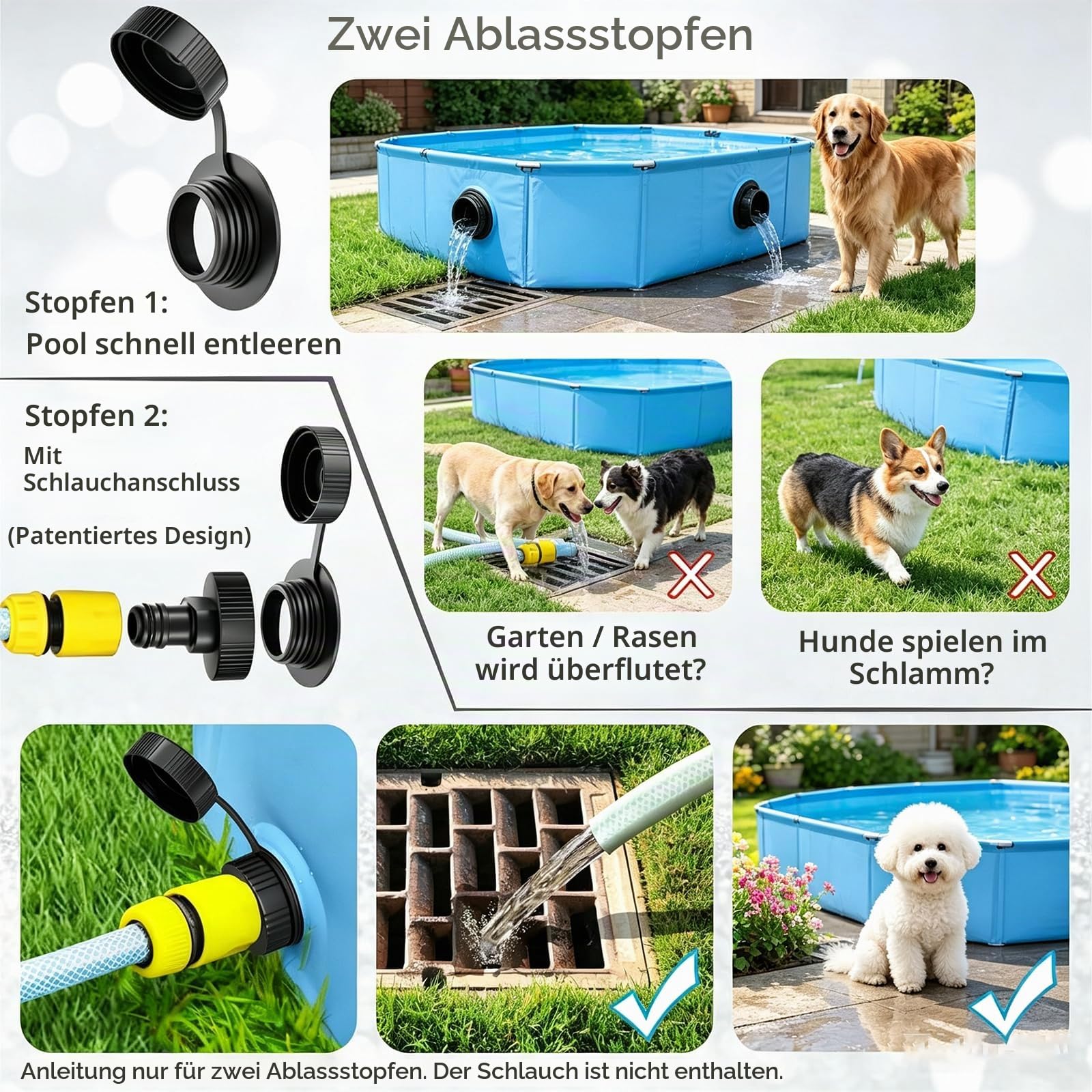 Hundepool Große Hunde PVC,Faltbarer Hundepool 160x30, Hunde Pool