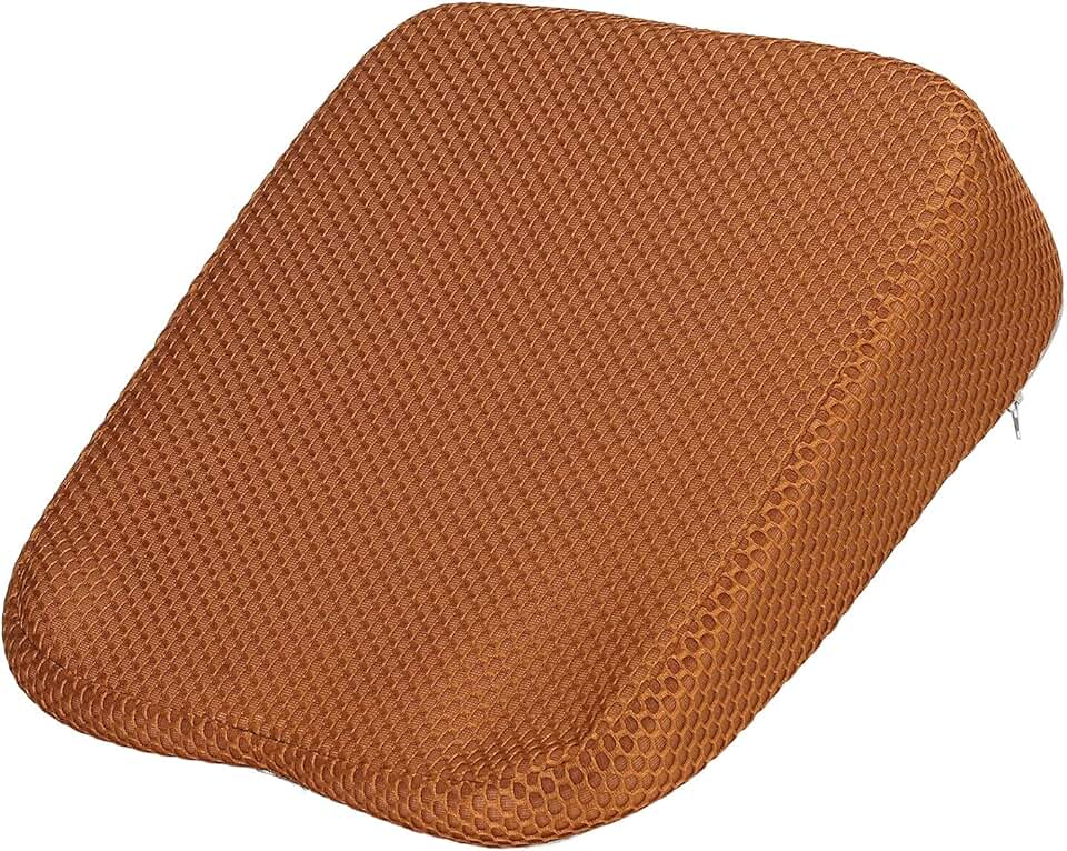 HARFINGTON Almofada de assento de 12 cm de espessura confortável de espuma viscoelástica para cadeira de escritório com fundo antiderrapante para motorista de assento de carro, laranja