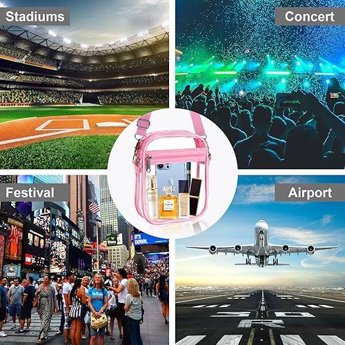 Miniatura 6 de Fibrdoo Clear Crossbody Purse Bag, Clear Bag Stadium Approved with Front Pocket for Concerts Sports Festivals