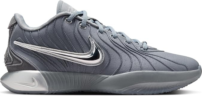 LeBron XXI Basketball Shoes in Cool Grey/Iron Grey & Metallic Silver, Size 11.5