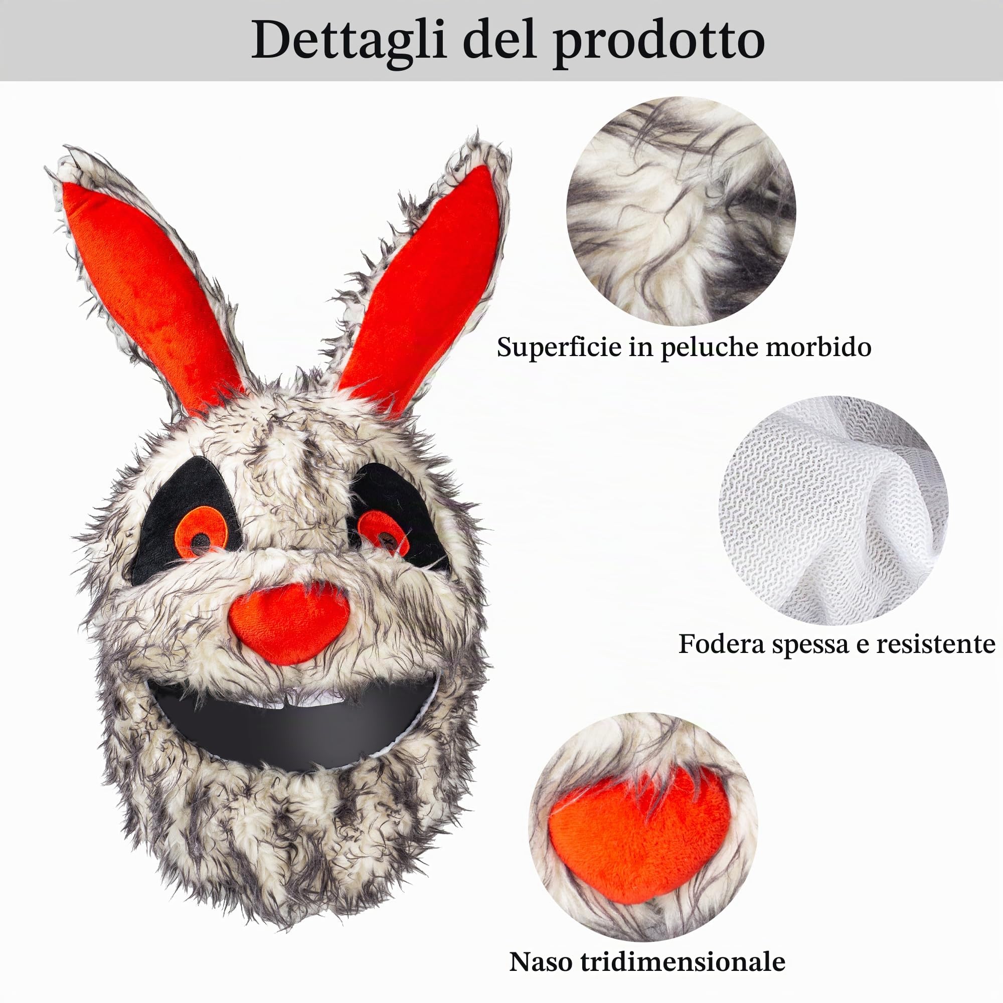 Copri casco da moto, decorazione divertente per casco, giri divertenti e regali (animali di peluche, coniglio pazzo)
