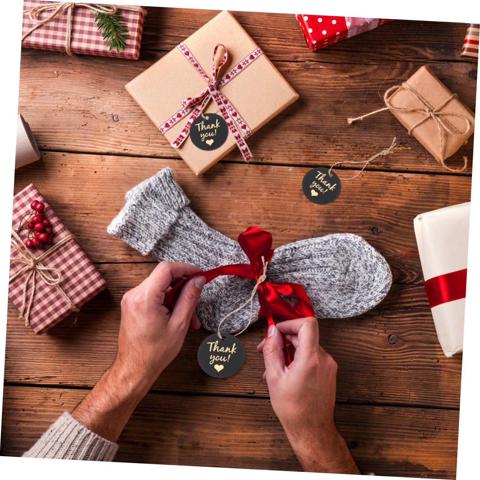ABOOFAN 400pezzi Etichette Decorative Di Ringraziamento Carta Filo Per Matrimoni Compleanni e Feste Design Elegante e Creativo Per Decorazioni Festive